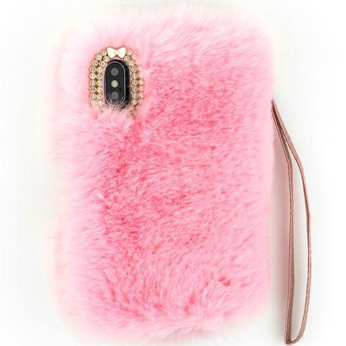 Fur Detachable Wallet Pink Iphone XS Max