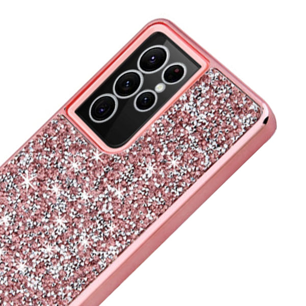 Hybrid Bling Case Pink Samsung S22 Ultra