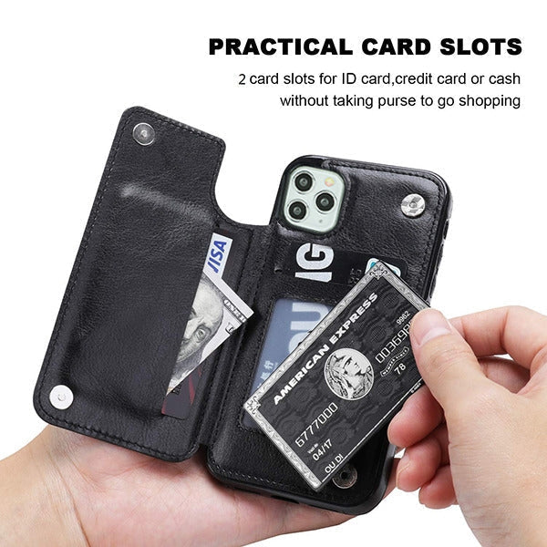 Back Book Card Case Black Iphone 12/12 Pro