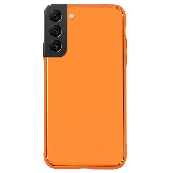 Leather Style Orange Gold Case Samsung S22
