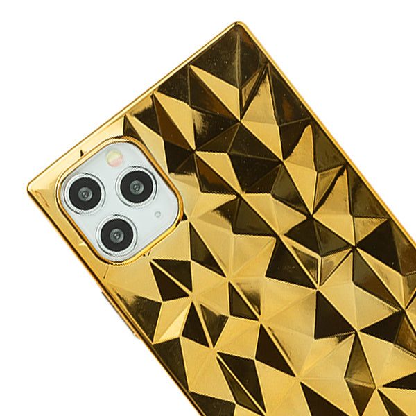 Square Box Triangle Tpu Skin Gold Case Iphone 11 Pro Max