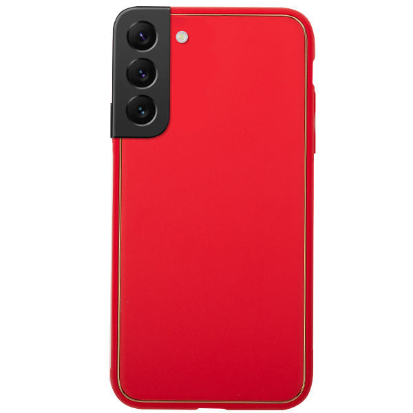 Leather Style Red Gold Case Samsung S22