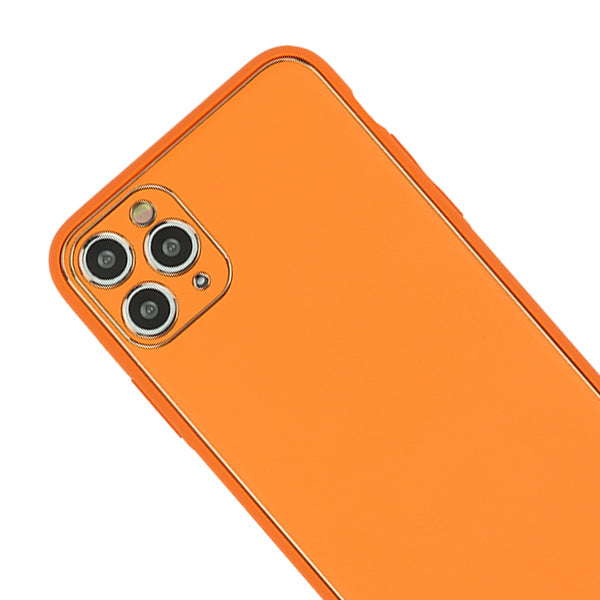 Leather Style Orange Gold Case Iphone 13 Pro Max