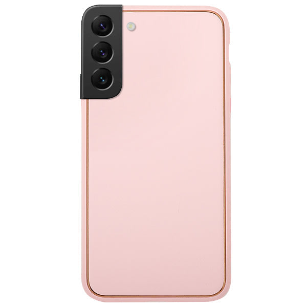 Leather Style Light Pink Gold Case Samsung S22
