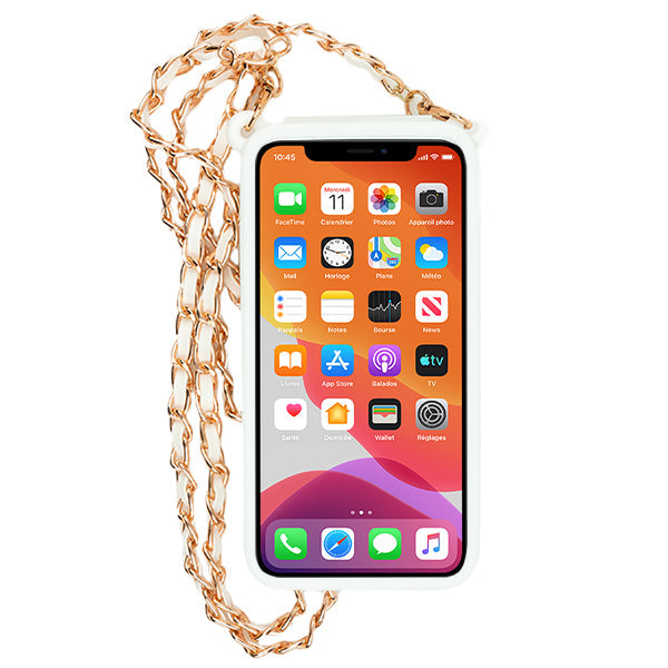 CrossBody Silicone Pouch White Iphone 11 Pro Max