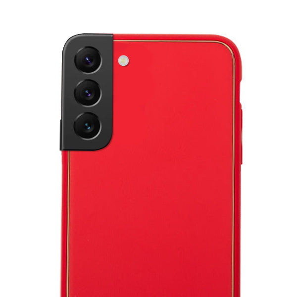 Leather Style Red Gold Case Samsung S22