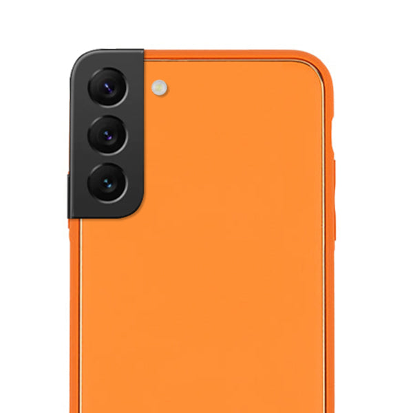 Leather Style Orange Gold Case Samsung S22