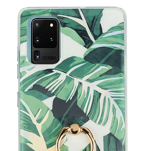 Green Leaves Ring Holder Case Samsung S20 Ultra