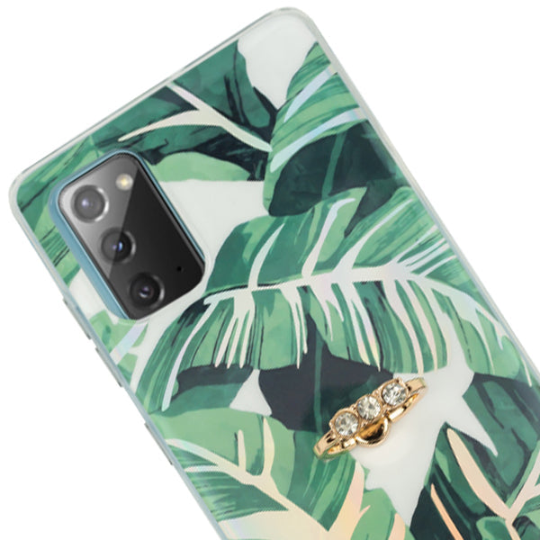 Green Leaves Ring Holder Case Samsung Note 20