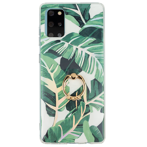 Green Leaves Ring Holder Case Samsung S20 Plus