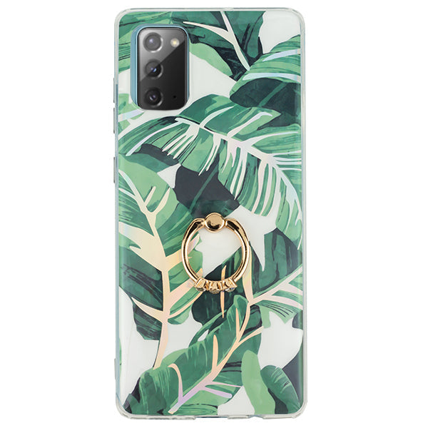 Green Leaves Ring Holder Case Samsung Note 20