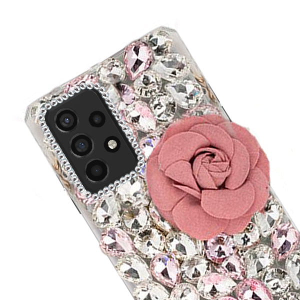 Handmade Bling Pink Flower Case Samsung A52 5G