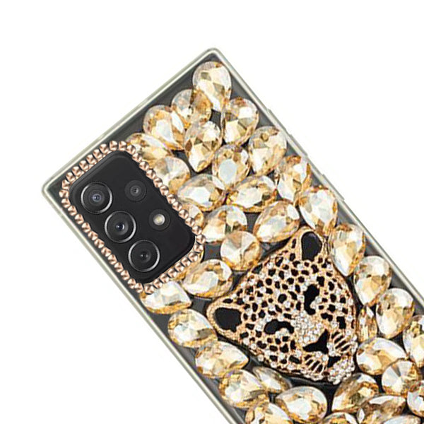 Handmade Cheetah Gold Bling Case Samsung A72 5G