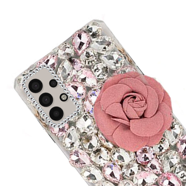 Handmade Bling Pink Flower Case Samsung A13