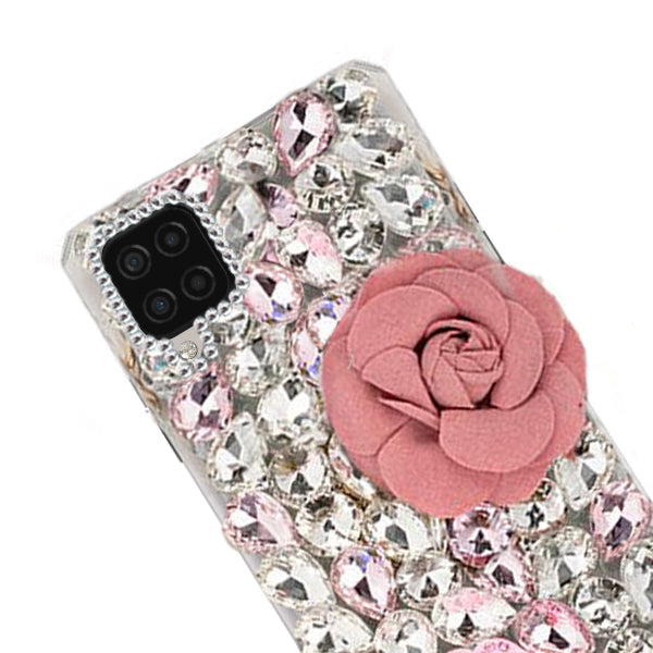 Handmade Bling Pink Flower Case Samsung A12