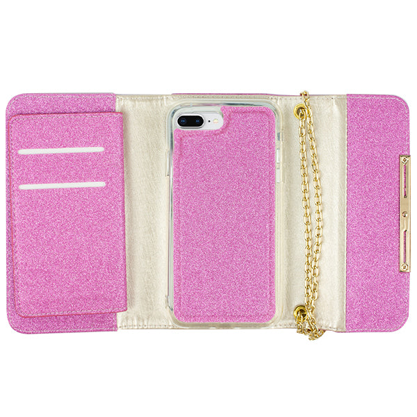 Glitter Detachable Purse Hot Pink Iphone 7/8 Plus