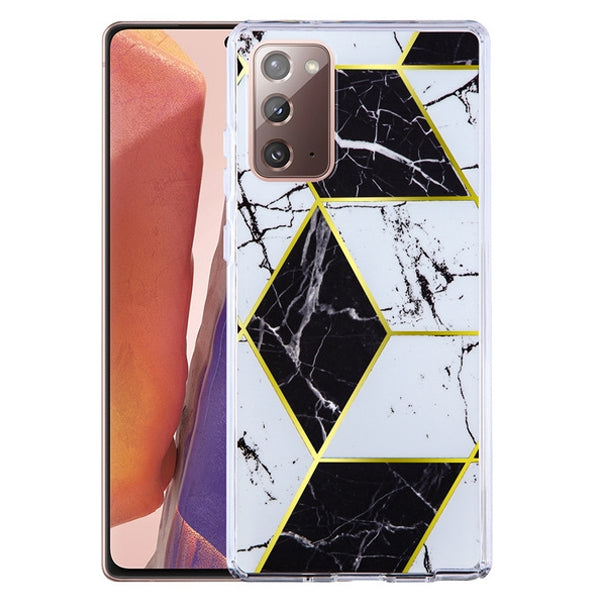 Marble Black White Shapes Hybrid Case Samsung Note 20