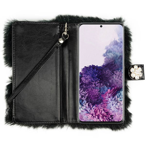 Fur Detachable Wallet Grey Samsung S20 Ultra