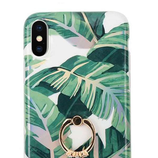 Green Leaves Ring Case Iphone XS MAX