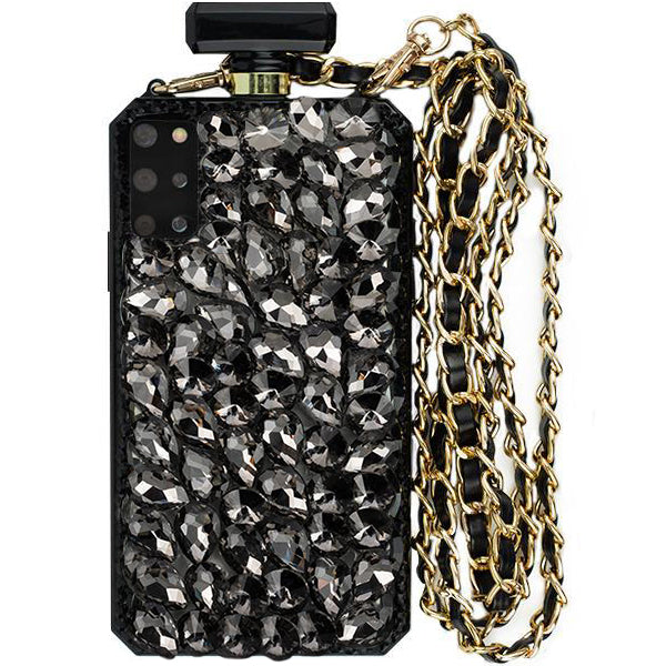 Handmade Bling Black Bottle Case S20 Plus