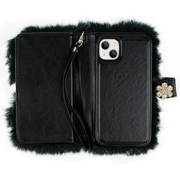 Fur Grey Detachable Wallet IPhone 13 Mini