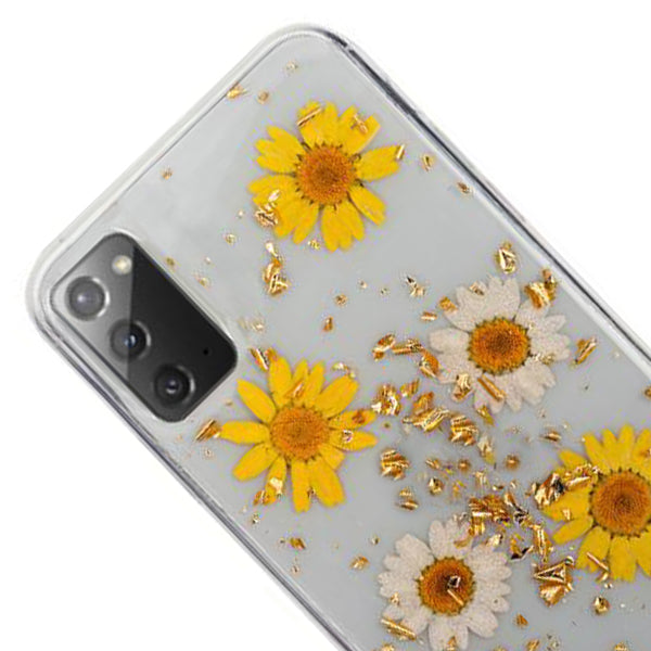 Real Flowers Yellow Daises Flake Case Note S20