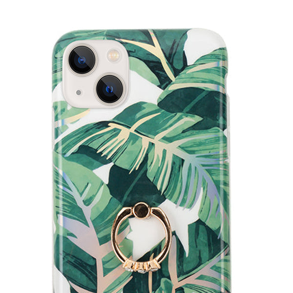 Green Leaves Ring Case IPhone 13 Mini
