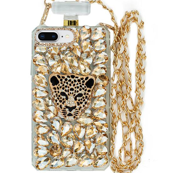 Handmade Cheetah Gold Bling Bottle Iphone 7/8 Plus