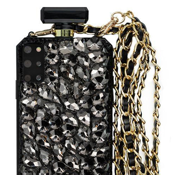 Handmade Bling Black Bottle Case S20 Plus