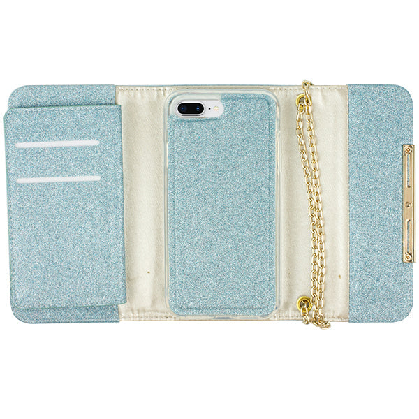 Glitter Detachable Purse Skyblue Iphone 7/8 Plus