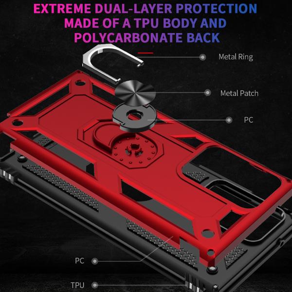 Hybrid Ring Case Red Samsung Note 20