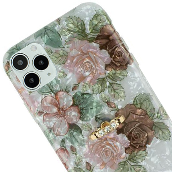 Flowers Pink Green Ring Skin Iphone 12/12 Pro