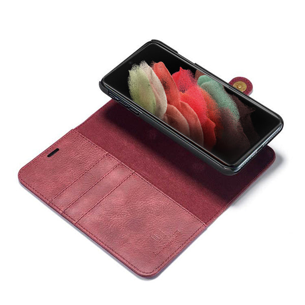 Detachable Ming Burgundy Wallet Samsung S21 Ultra