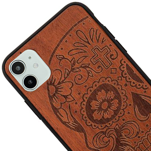 Skull Real Wood Iphone 12 Mini