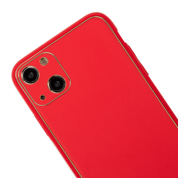 Leather Style Red Gold Case IPhone 13 Mini