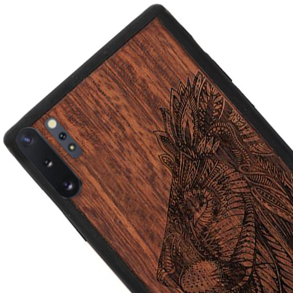 Lion Real Wood Case Samsung Note 10 Plus