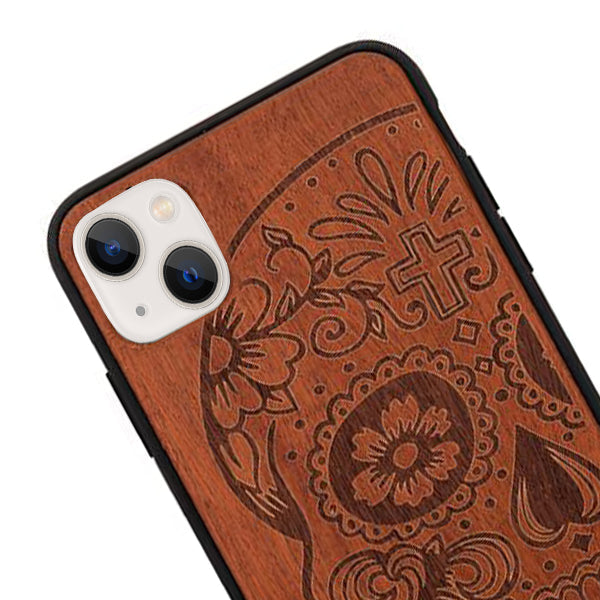 Skull Real Wood Iphone 13