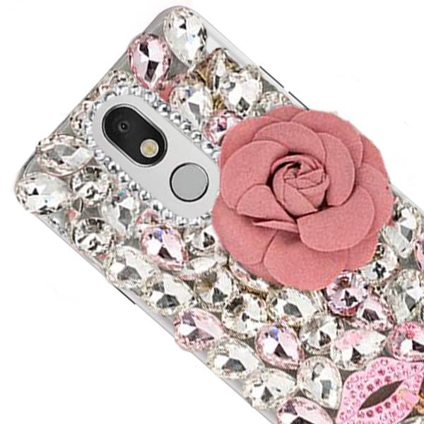 Handmade Bling Pink Flower Case lg Stylo 4