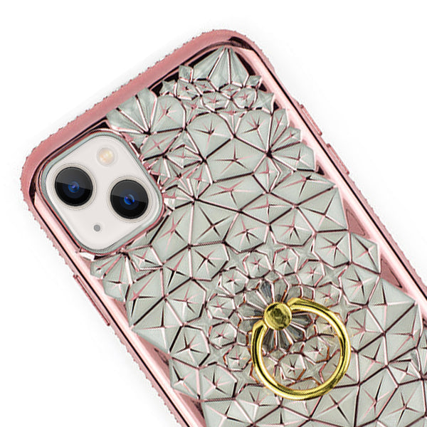 Abstract Ring Case Rose Gold Iphone 13 Mini