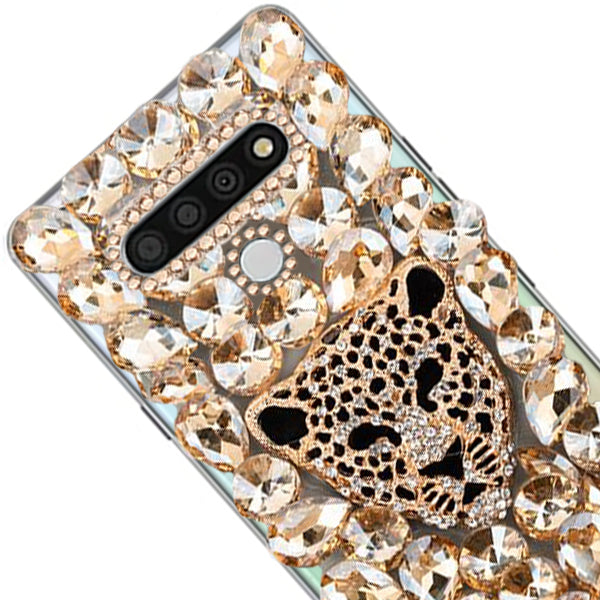 Handmade Cheetah Bling Gold Case LG Stylo 6