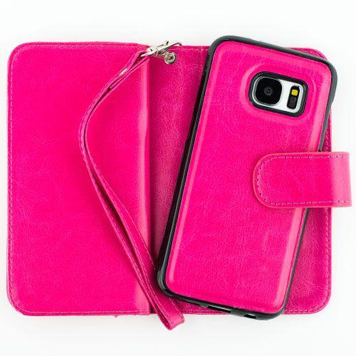 Detachable Hot Pink Wallet Samsung S7 Edge - Bling Cases.com