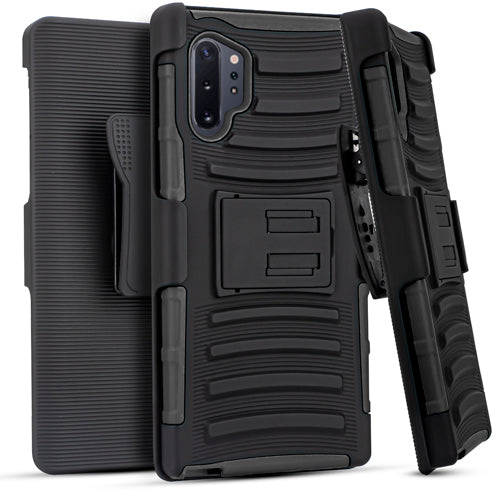 Holster Case Combo Black  Note 10 Plus - Bling Cases.com