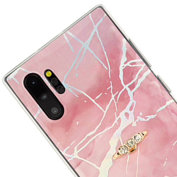 Marble Pink Ring Case Samsung Note 10 Plus