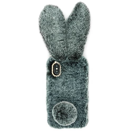 Bunny Fur Grey Case Iphone XS MAX - Bling Cases.com