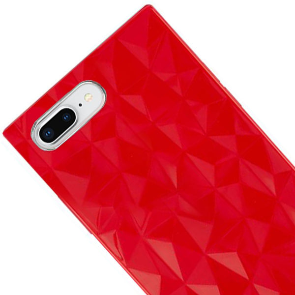 Square Box Triangle Tpu Skin Red Case Iphone 7/8 Plus