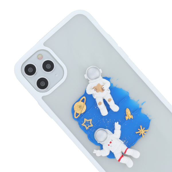 Astronauts 3d Sky White border Case Iphone 12/12 Pro