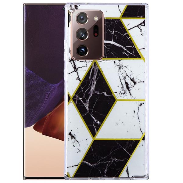 Marble Black White Shapes Hybrid Case Samsung Note 20 Ultra