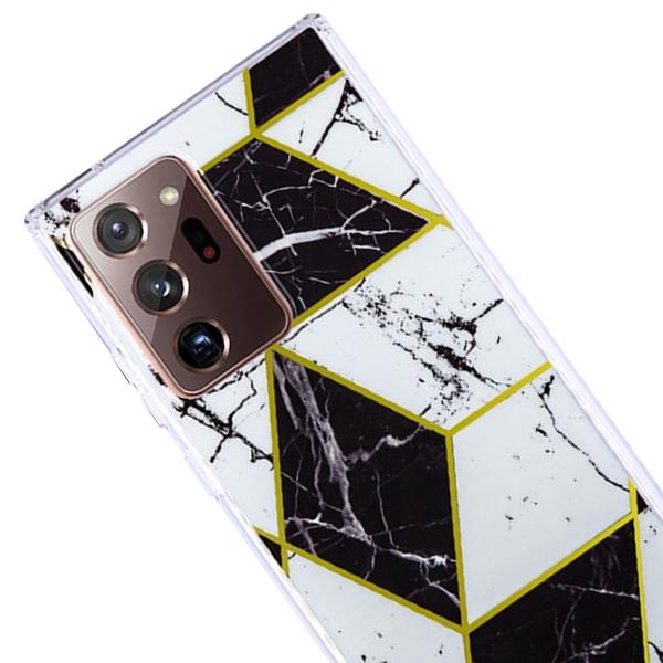 Marble Black White Shapes Hybrid Case Samsung Note 20 Ultra