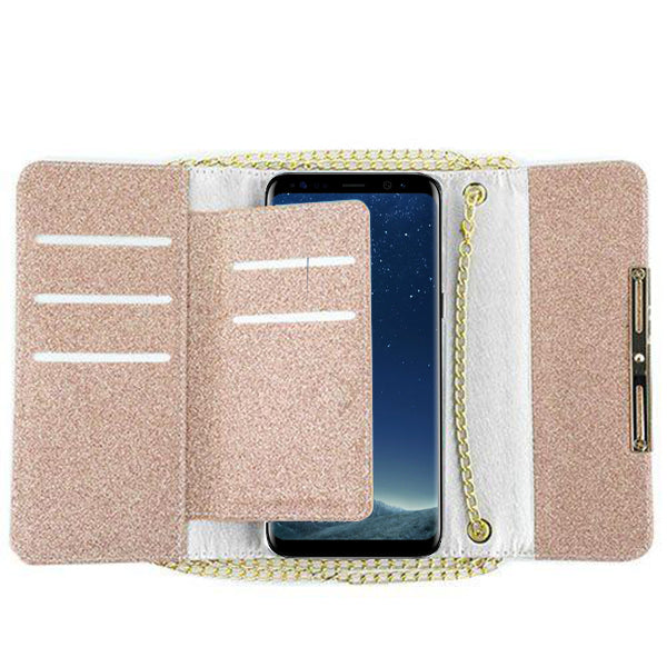 Glitter Detachable Purse Rose Gold S8 Plus