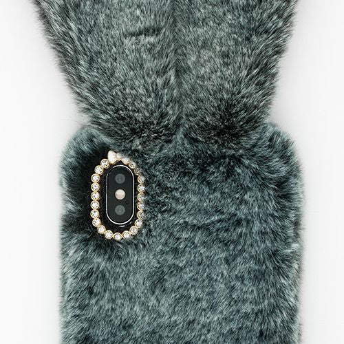 Bunny Fur Grey Case Iphone XS MAX - Bling Cases.com